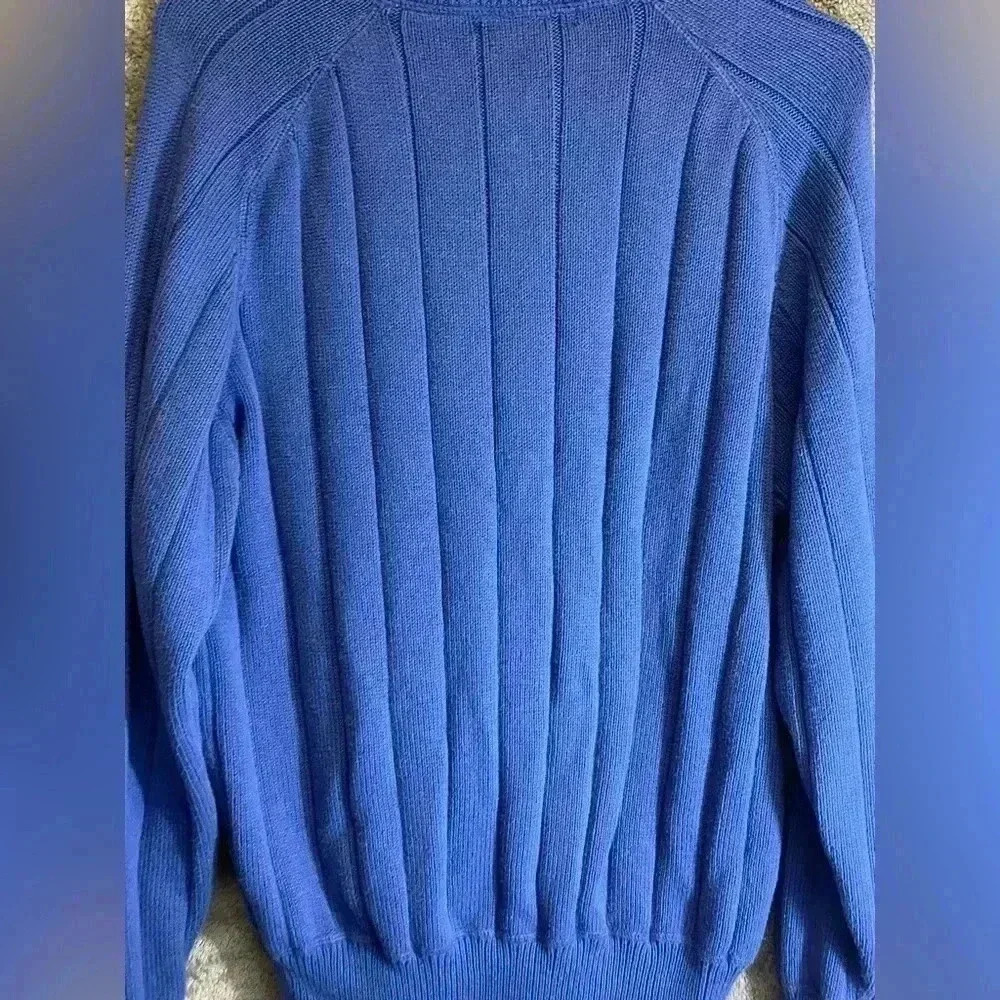 Geoffrey‎ Beene men’s blue cable knit sweater size M - Picture 6 of 7